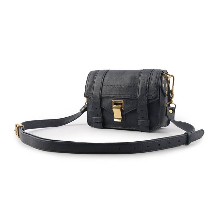 Proenza Schouler Mini Pouch 金釦迷你斜背包(午夜藍)-6