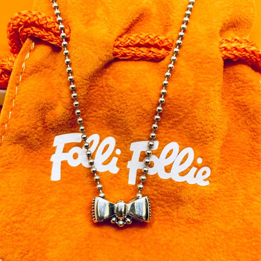 Folli Follie芙麗芙麗925純銀立體雙面蝴蝶結🎀項鍊-7