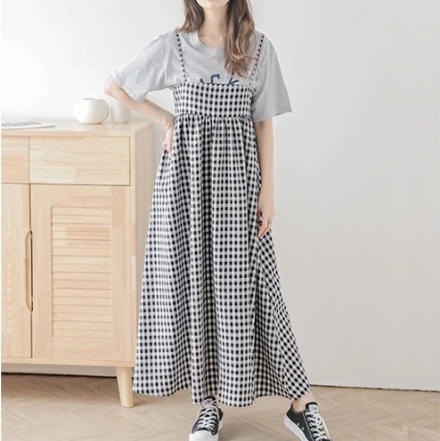 👗👗黑白格子背心裙👗👗-1