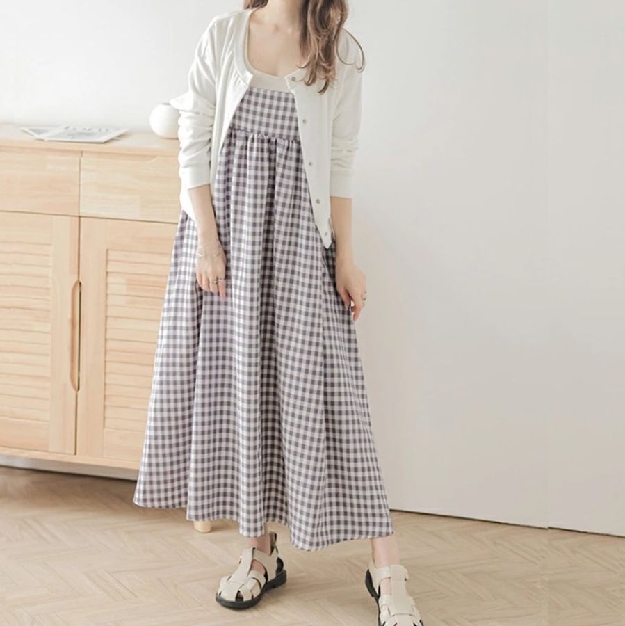 👗👗黑白格子背心裙👗👗-3