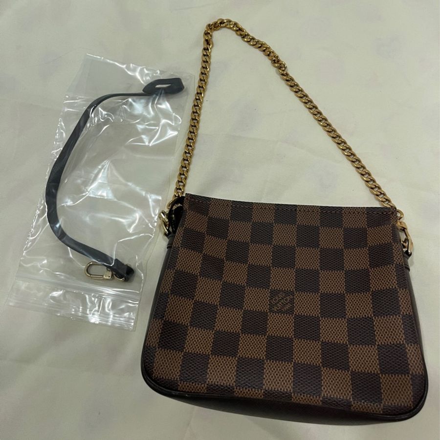 LV|Trousse makeup 02年絕版經典款棋盤格方胖子-0