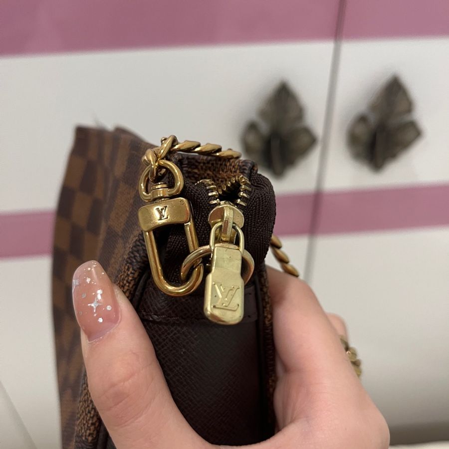 LV|Trousse makeup 02年絕版經典款棋盤格方胖子-12