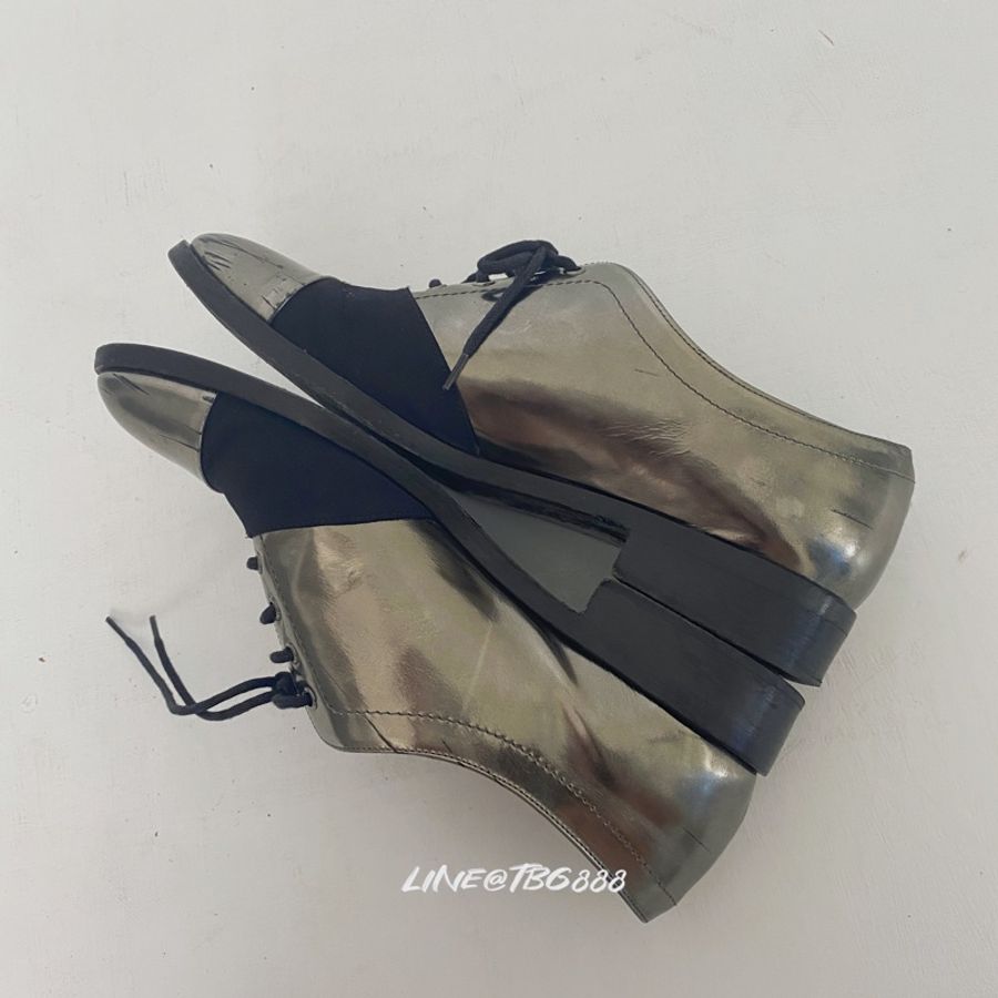 CHANEL銀色拼接皮鞋 牛津鞋 🏷️SIZE 38-12