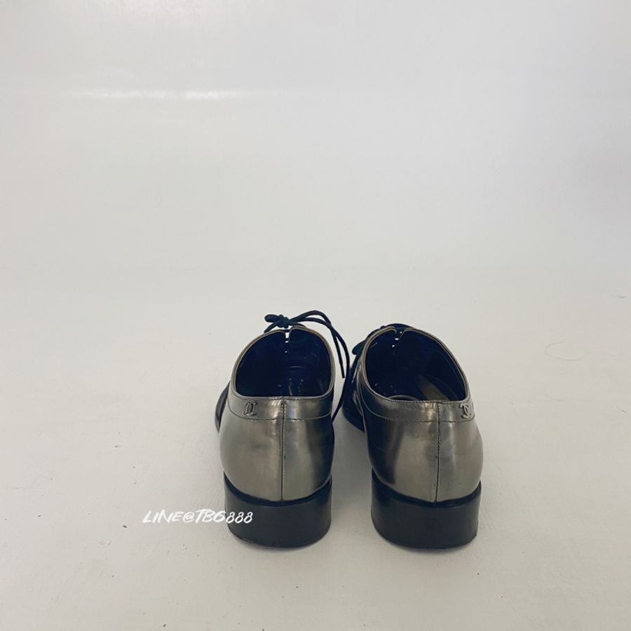 CHANEL銀色拼接皮鞋 牛津鞋 🏷️SIZE 38-17