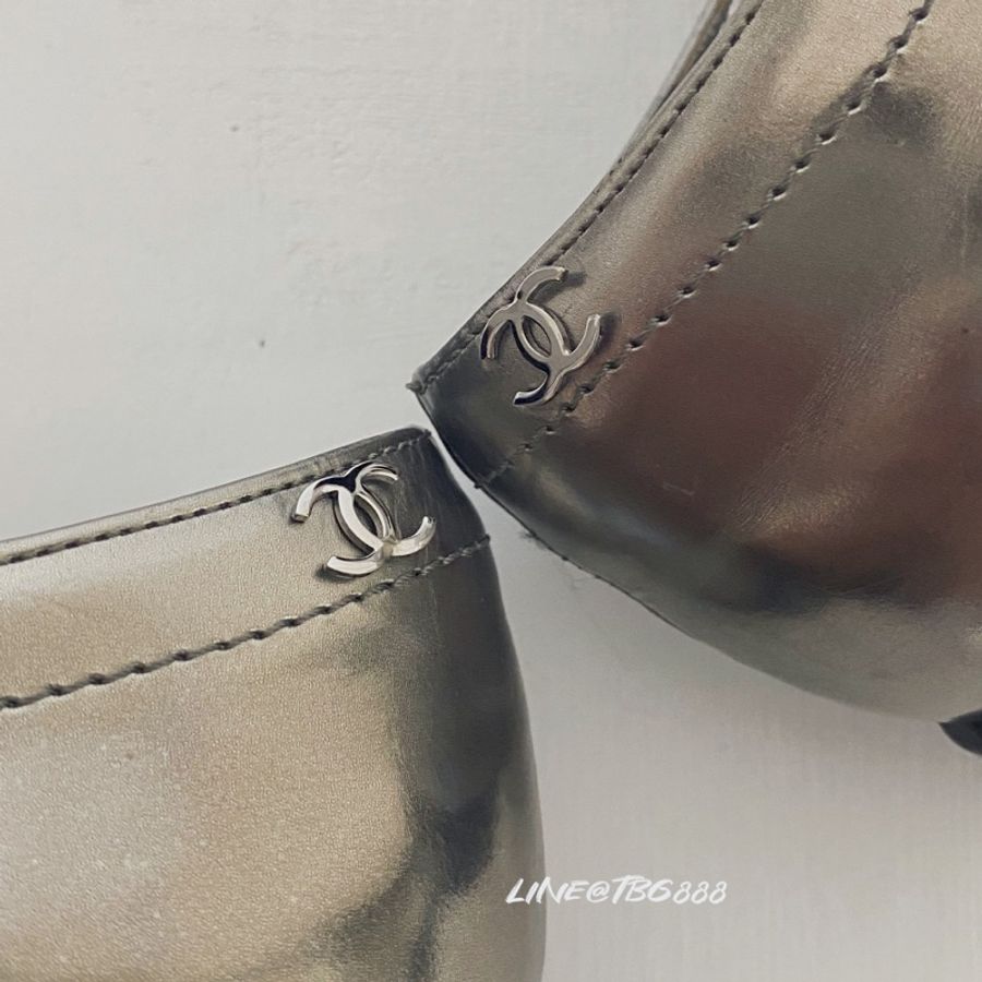 CHANEL銀色拼接皮鞋 牛津鞋 🏷️SIZE 38-25