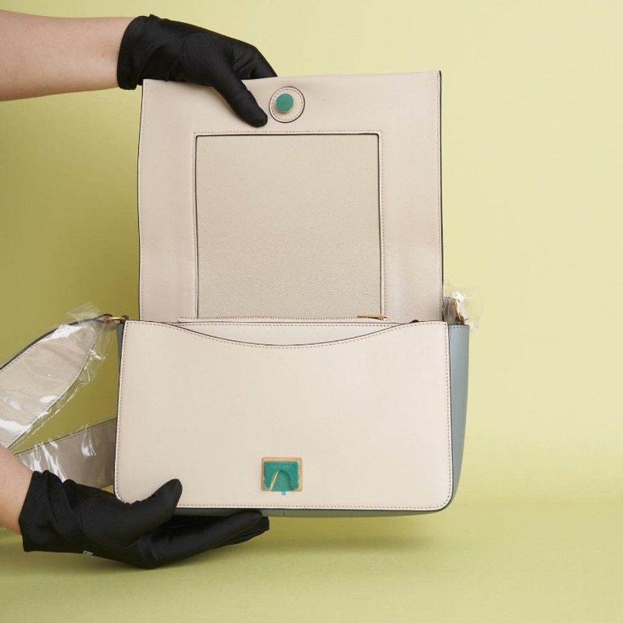 Céline Frame 全新 天空藍拼奶白-7