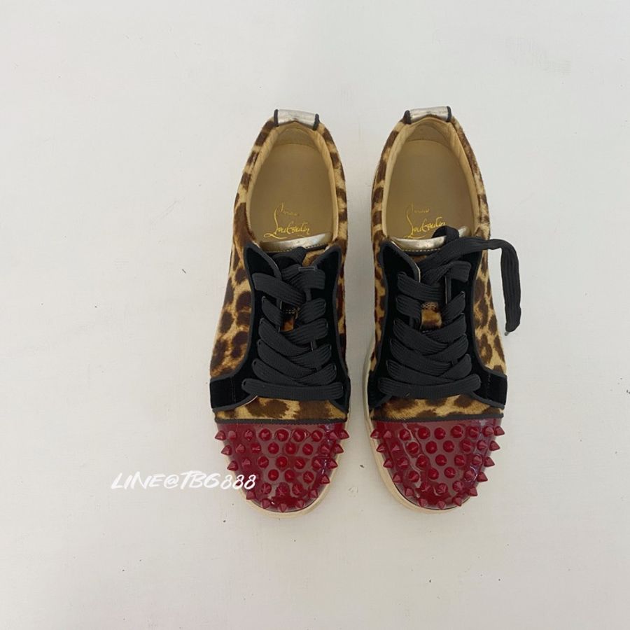 Christian Louboutin 卯釘豹紋運動鞋-0