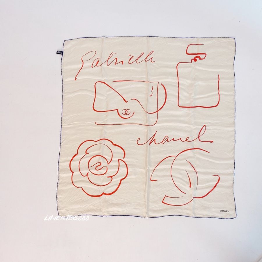 Chanel 大圖絲巾-1