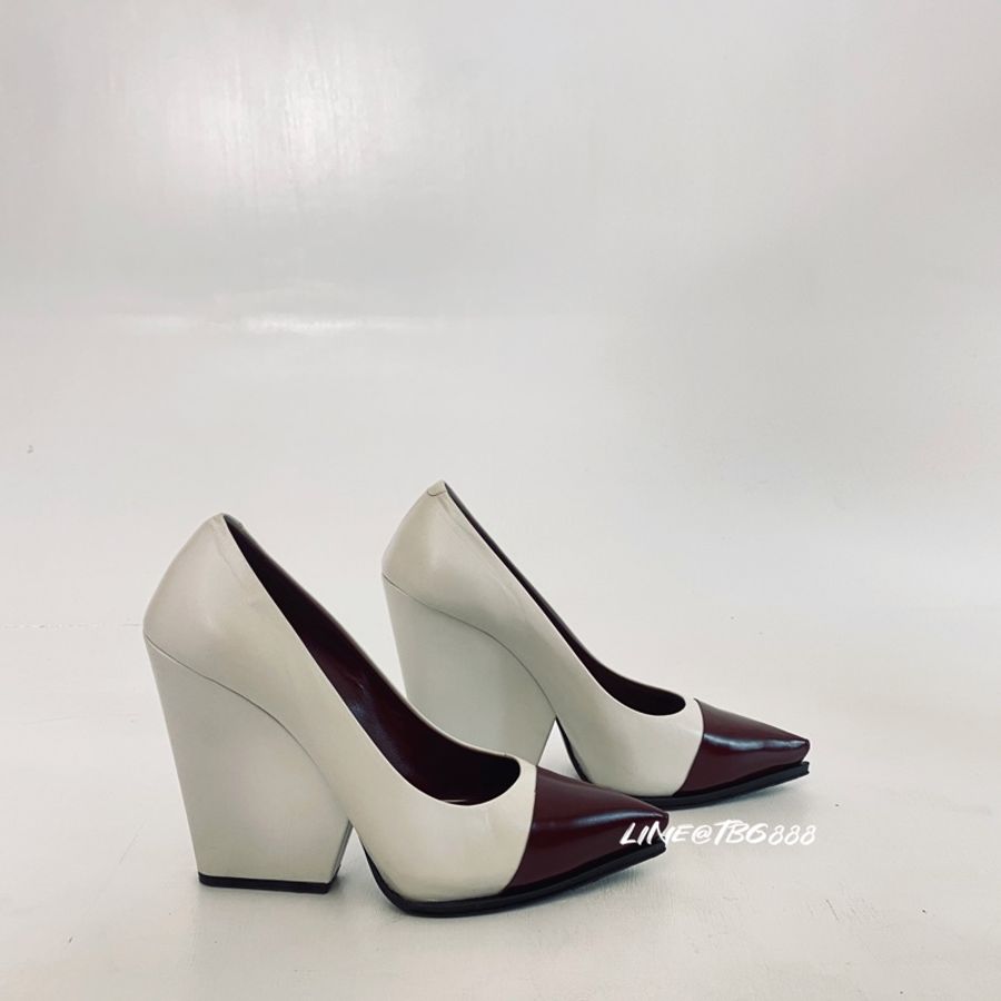 CÉLINE 拼接尖頭粗跟高跟鞋-2