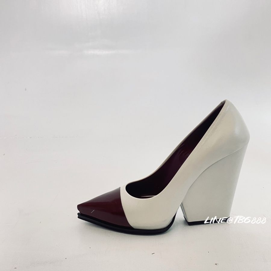 CÉLINE 拼接尖頭粗跟高跟鞋-7