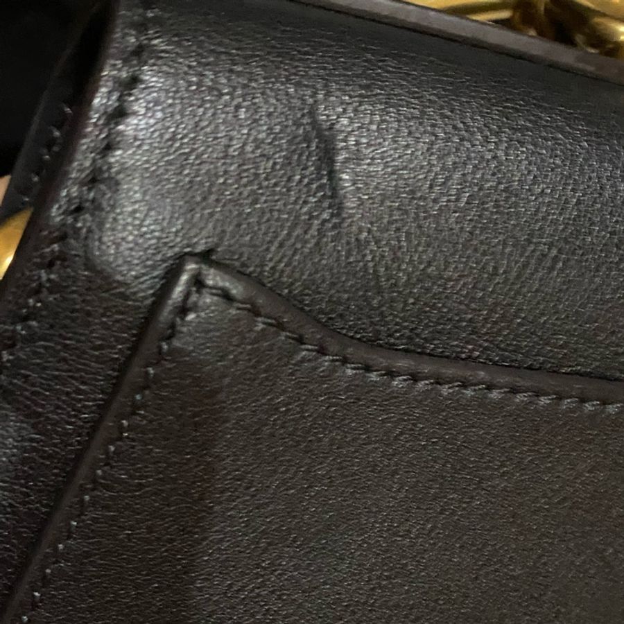 CHLOE 克羅依 黑牛皮革金環手提 側背包-16