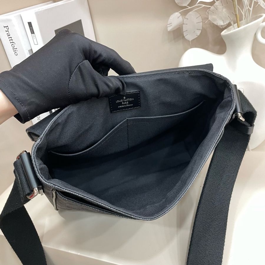 Louis Vuitton |黑灰棋盤格郵差包-15