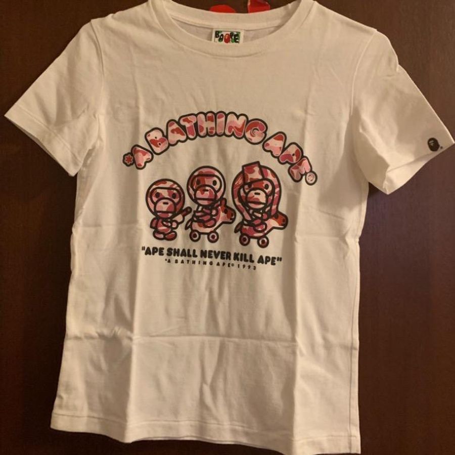 9.99成新|BAPE 女生短袖上衣 迷彩logo Baby milo BAPE 女生XS-5