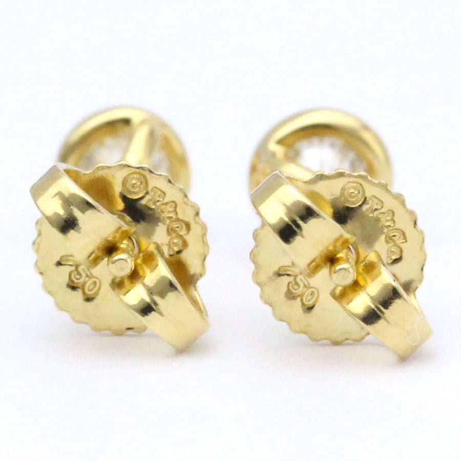 【日本直送】拋光 TIFFANY By The Yard 鑽石耳環 18K 黃金 BF562245-3