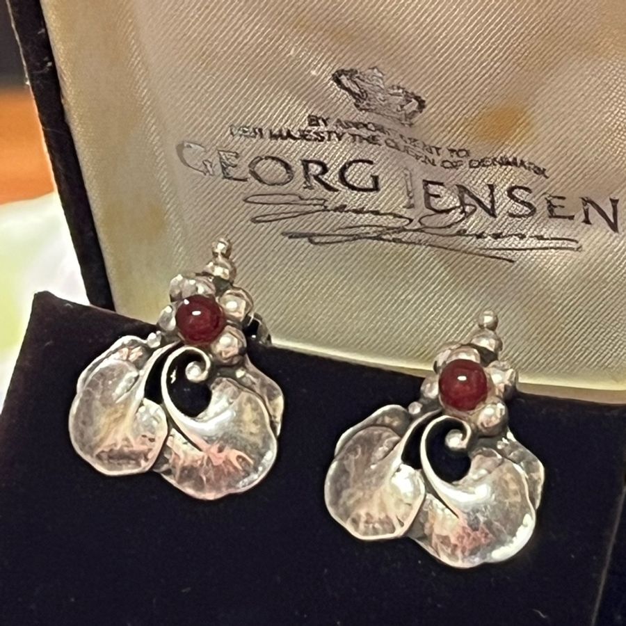 Georg Jensen喬治傑生1996寶石耳環-0