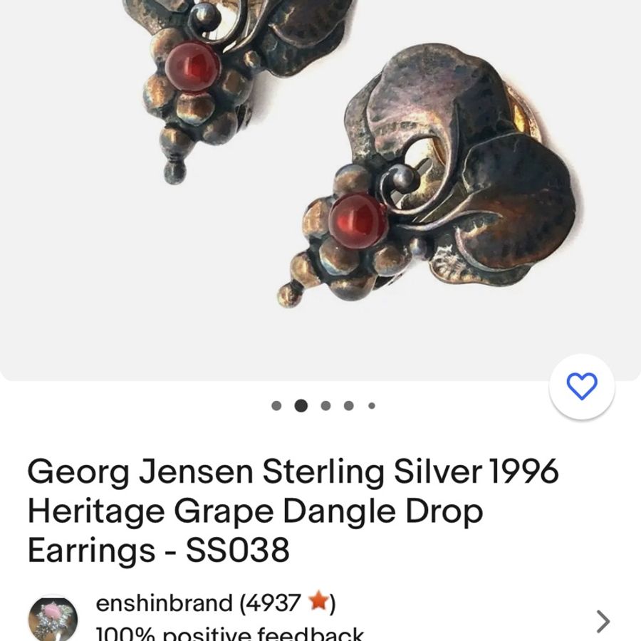 Georg Jensen喬治傑生1996寶石耳環-3