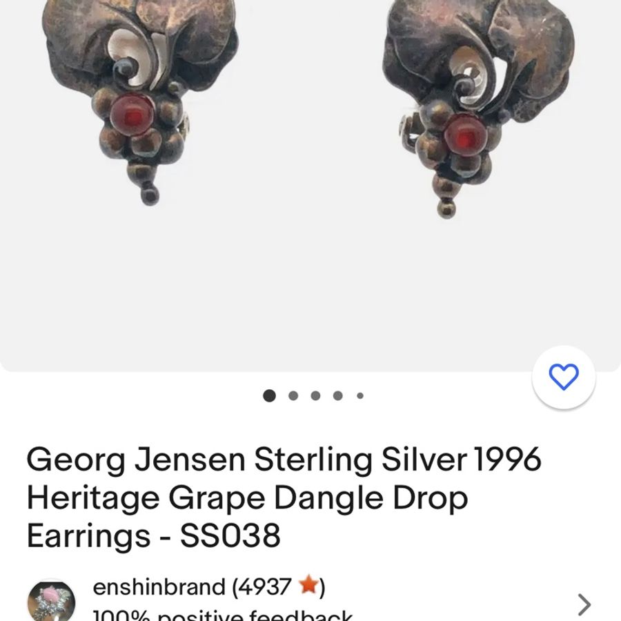 Georg Jensen喬治傑生1996寶石耳環-4