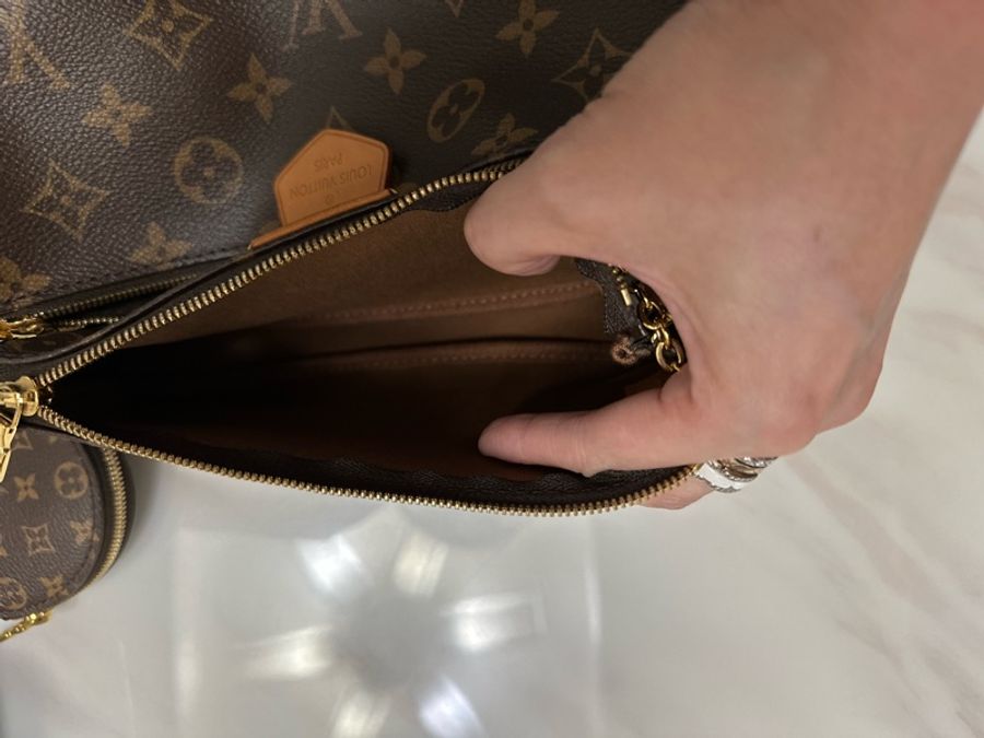 LV Multi Pochette 經典五合一 帆布牛皮飾邊提花肩帶手拿/肩背包/5合1包/麻將包-2
