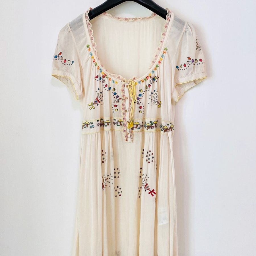 franche lippee 月熊家 刺繡童趣洋裝-0
