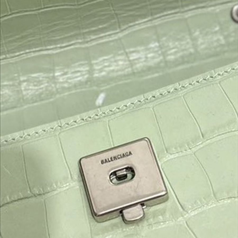 【預購】Balenciaga 巴黎世家 Hourglass S 光滑牛皮沙漏包 銀釦裸粉色 斜肩包 手提包-5