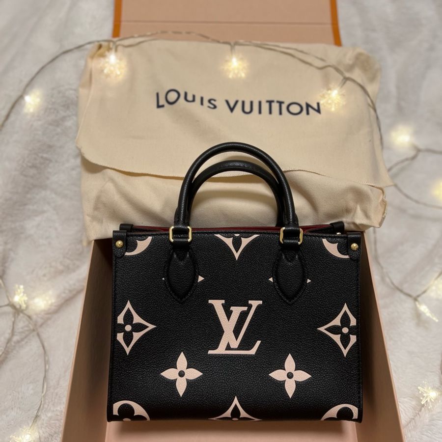 LOUIS VUITION近全新 專櫃購入正品Lv OnTheGo PM包包 雙色MonogramEmpreinte-1