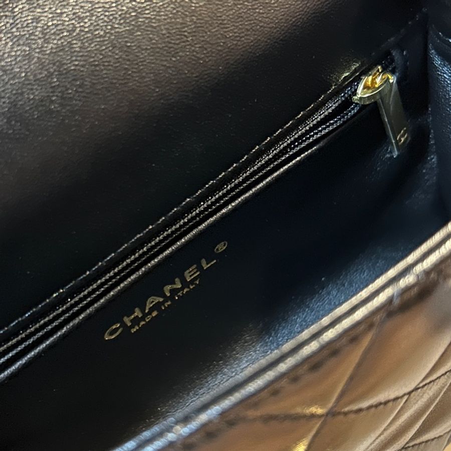 《全新》台灣專櫃抱出Chanel香奈兒23s 黑金 手工坊 cf20 handle-6