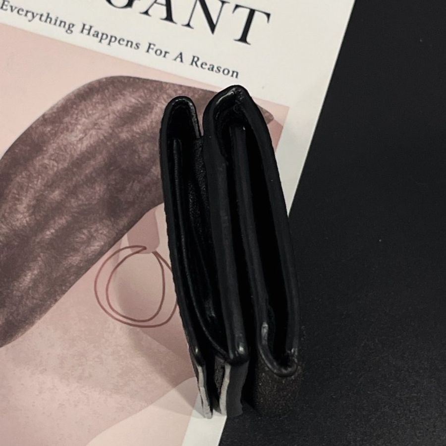 BALENCIAGA 巴黎世家 黑灰色 亮片 雙面三折零錢短夾/皮夾-2