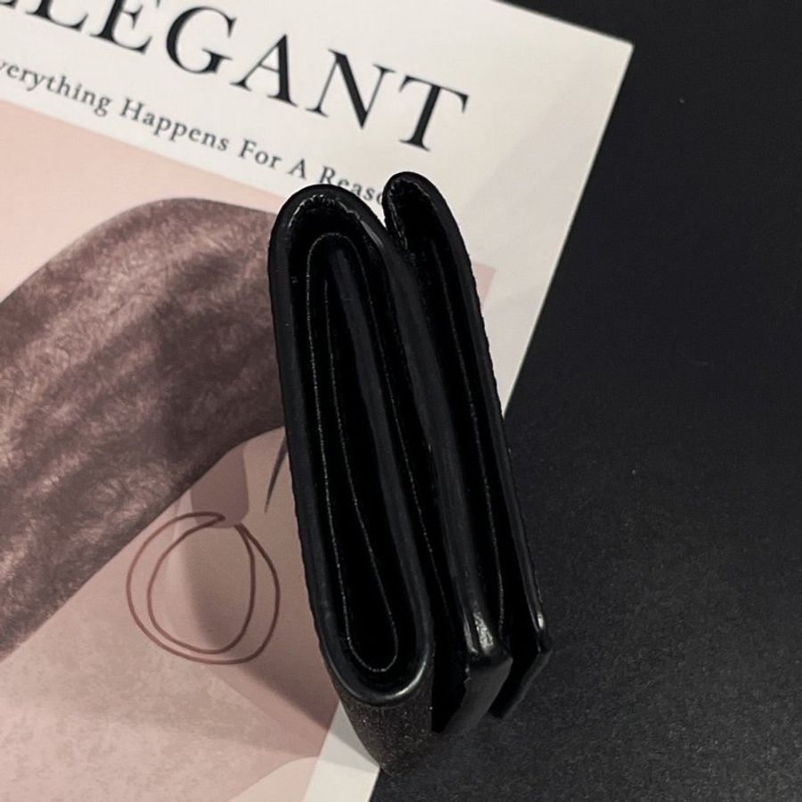 BALENCIAGA 巴黎世家 黑灰色 亮片 雙面三折零錢短夾/皮夾-3