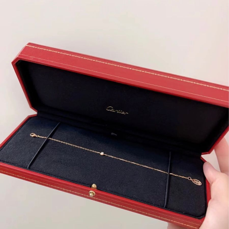 台灣專櫃正品Cartier D'AMOUR 鑽石玫瑰金手鍊-0