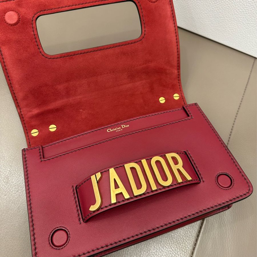 Dior 迪奧 J'ADIOR shoulder bag 肩背包 鏈條包 手拿包酒紅色牛皮復古金屬 內裏麂皮 幾乎全新-4