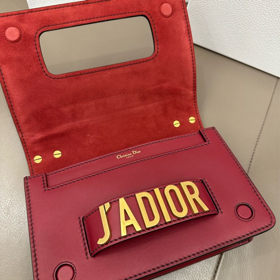 Dior 迪奧 J'ADIOR shoulder bag 肩背包 鏈條包 手拿包酒紅色牛皮復古金屬 內裏麂皮 幾乎全新-11