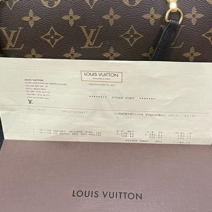 LV M51198老花牛皮金鍊肩背包-11