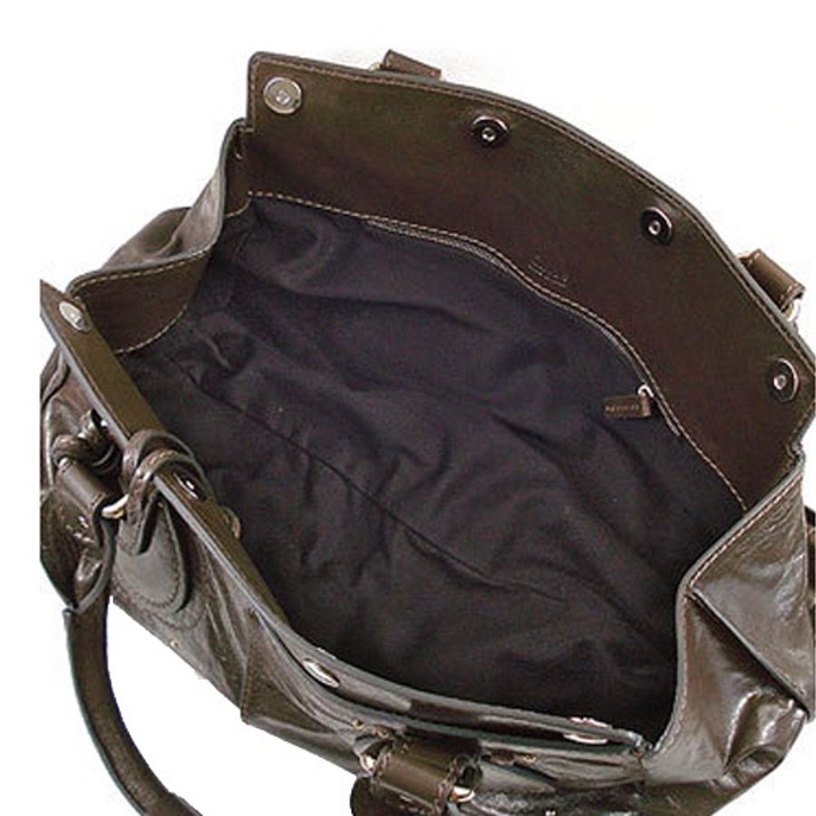 幾乎全新|Chloé傳奇「鎖頭包」 牛皮 質感全黑鎖頭包 Paddington Bag-9