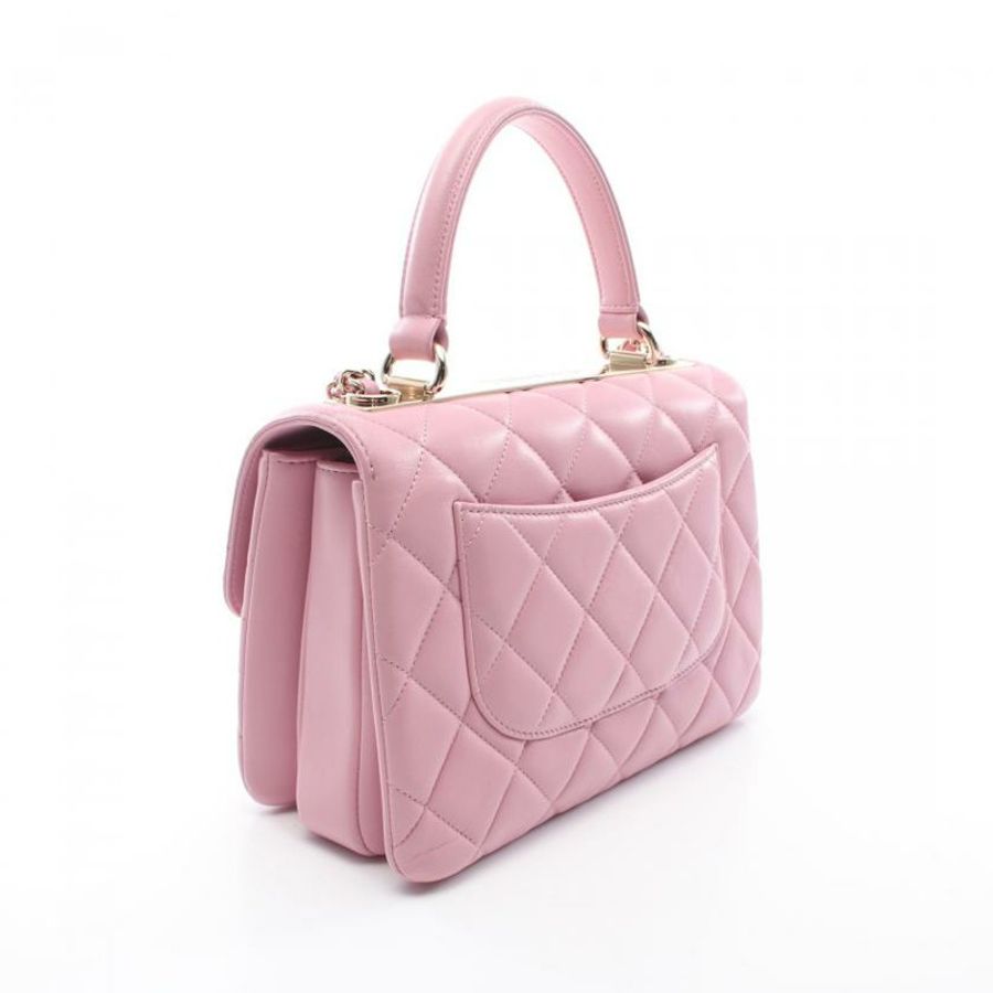 【日本直送】 中古CHANEL[A]Trendy CC 鏈條肩包 小羊皮 淺粉色 金色五金 兩用款-1