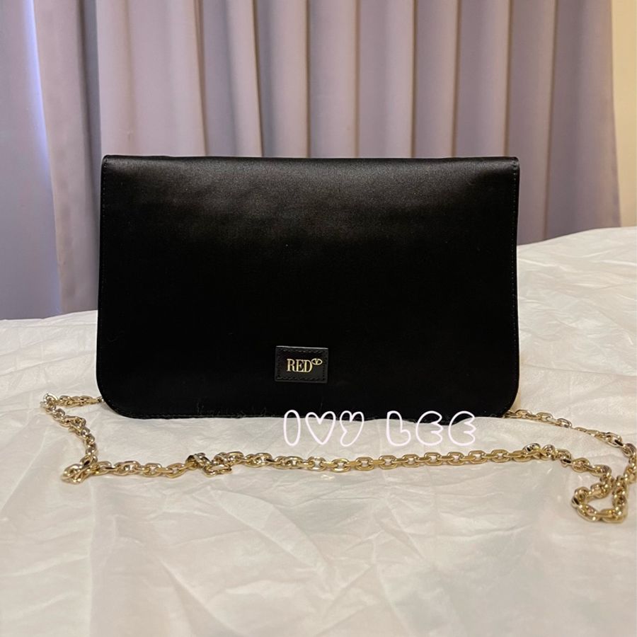 Red Valentino質感黑單肩包 Valentino副品牌 斜背包 肩背包 彩色寶石 金鍊條包 二手精品-1
