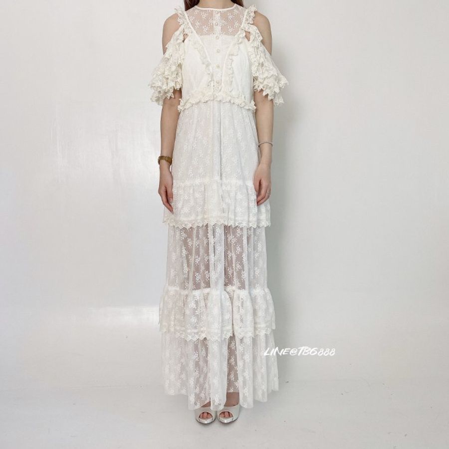 Alice McCall 蕾絲鏤空連身長裙-0