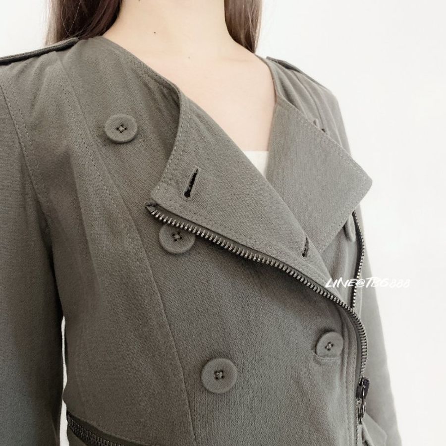 3.1 Phillip Lim 雙排扣層次機車外套 灰-1