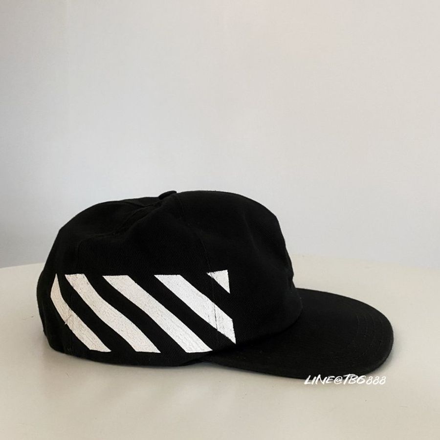 OFF-WHITE 黑色斜紋帽 DIAG BASEBALL CAP-5