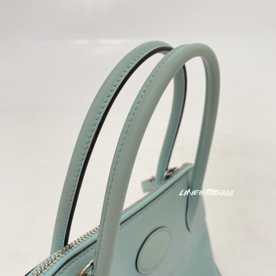 Hermes Bolide 27 baby blue 柏莉包 水藍銀釦-2