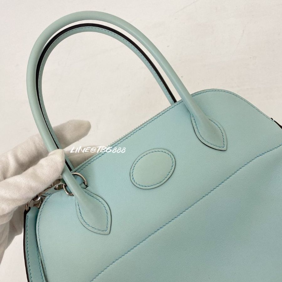 Hermes Bolide 27 baby blue 柏莉包 水藍銀釦-5