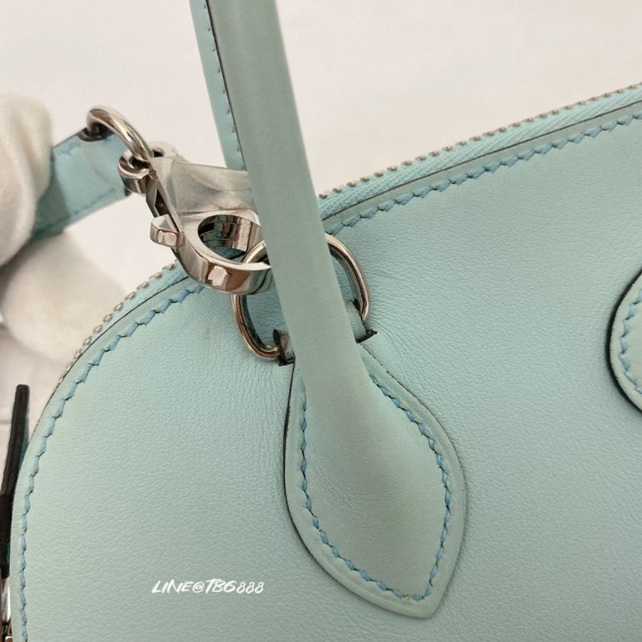 Hermes Bolide 27 baby blue 柏莉包 水藍銀釦-6