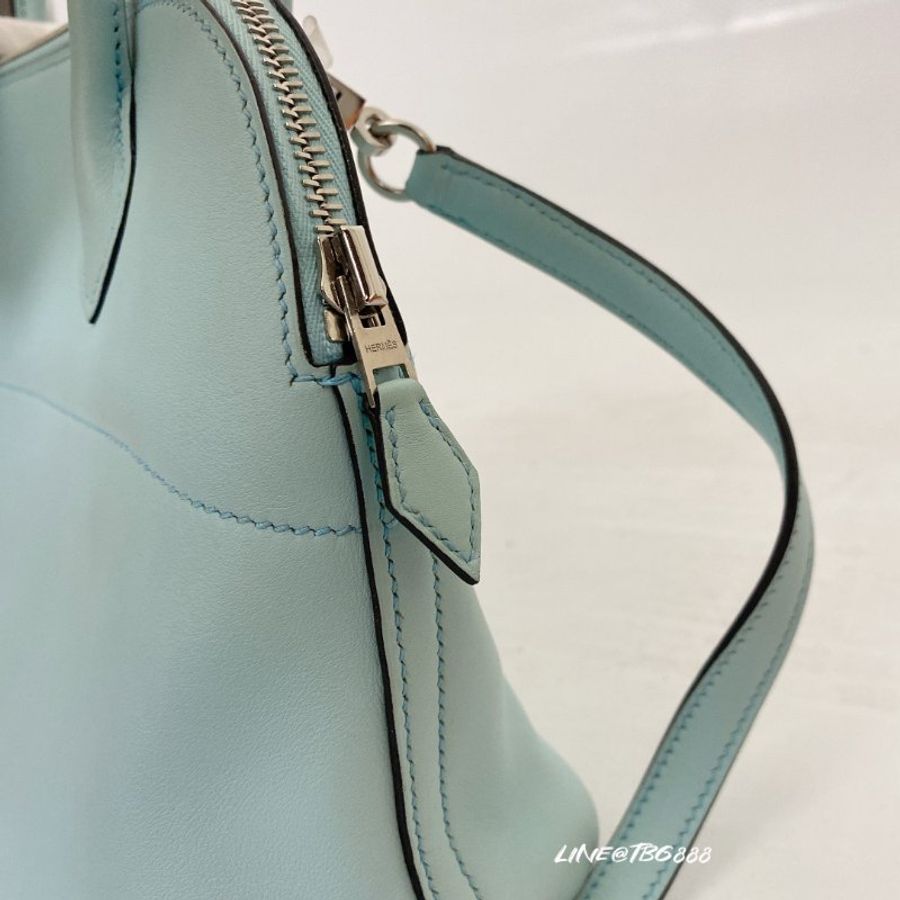 Hermes Bolide 27 baby blue 柏莉包 水藍銀釦-8