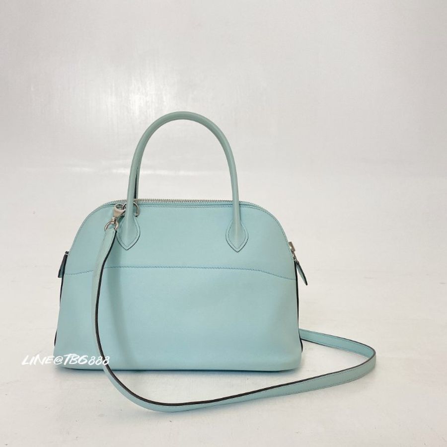 Hermes Bolide 27 baby blue 柏莉包 水藍銀釦-19