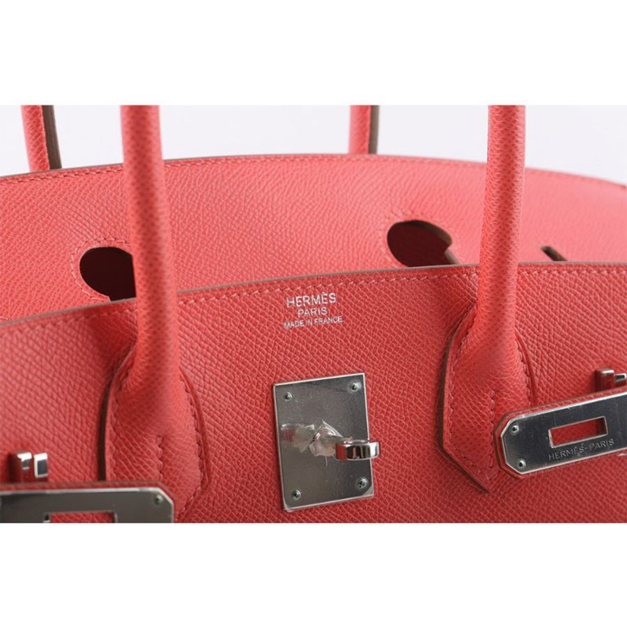 HERMES Birkin 銀釦 Epsom皮 30cm (粉橘色)-4