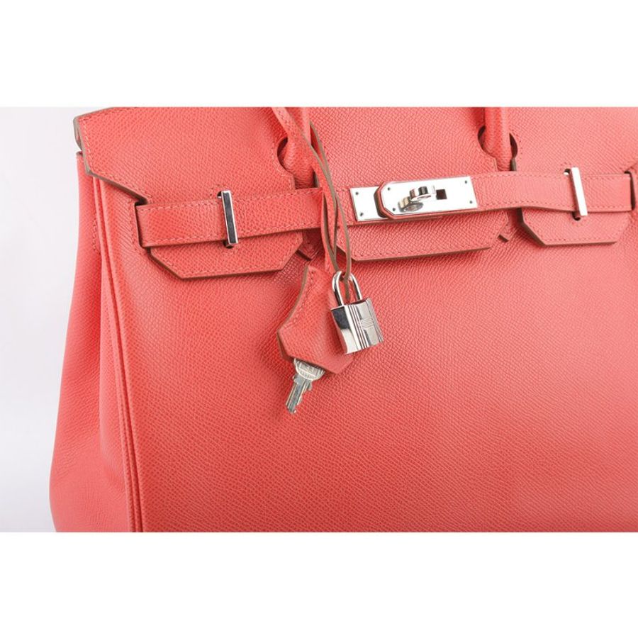 HERMES Birkin 銀釦 Epsom皮 30cm (粉橘色)-5
