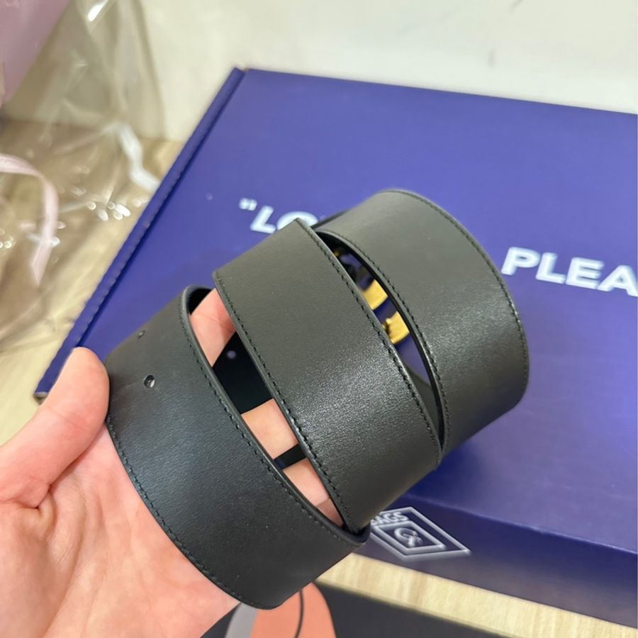 Gucci 經典仿舊金色金屬雙G LOGO釦式腰帶/皮帶-6