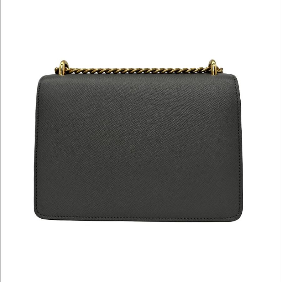 【Prada】降價咯! Pattina in pelle saffiano+soft Calf1 Marmo TU 灰色 肩背包-2