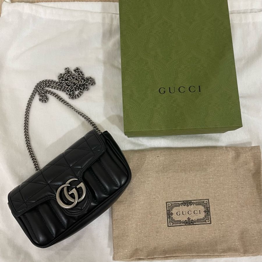 Gucci Marmont mini 黑銀馬蒙-0