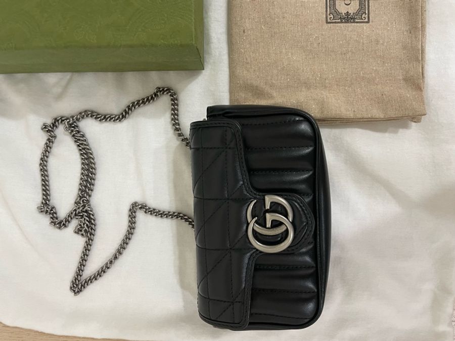 Gucci Marmont mini 黑銀馬蒙-3