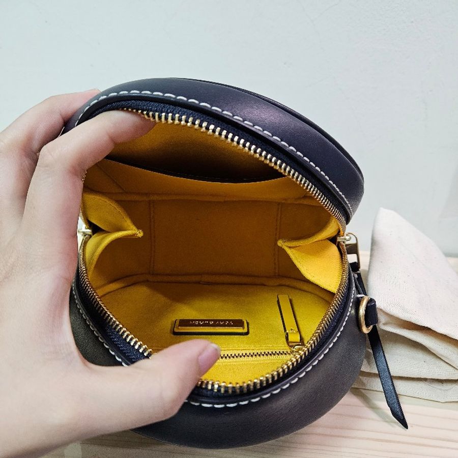 TORY BURCH T MONOGRAM 藍老花圓餅包-2